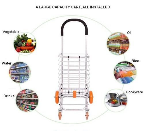 lightweight folding grocery cart