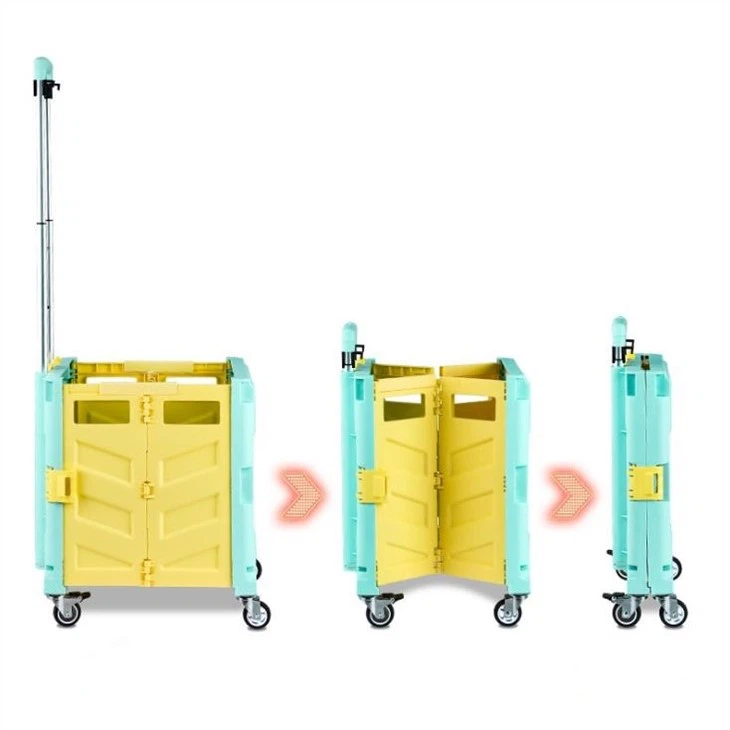 Folding Plastic Cart On Wheels